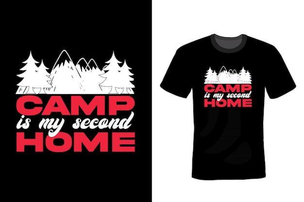 Camping T Shirt Design Vintage Typografia