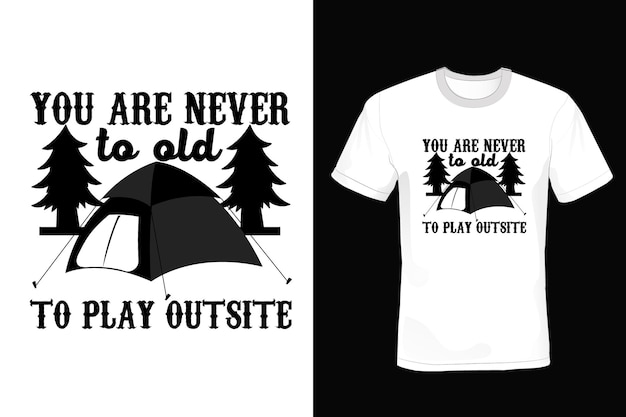 Camping Tshirt Projekt Typografii Vintage