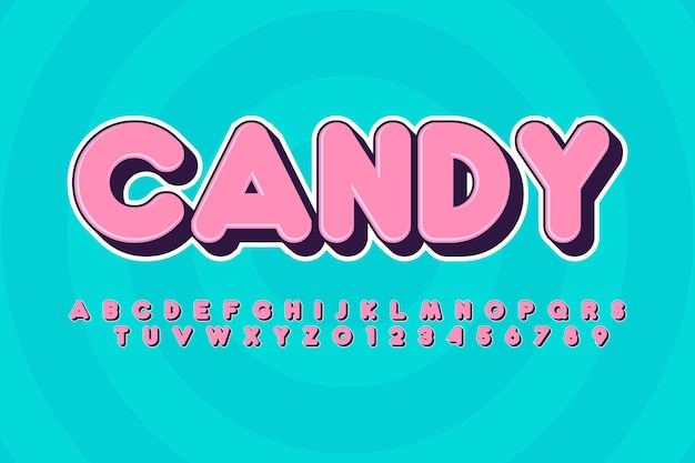 Candy 3d Cartoon Cute styl Wektorowy szablon