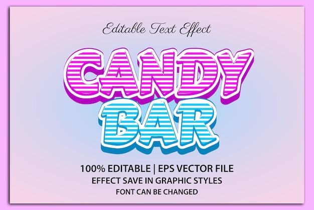 Candy Bar Różowy I Niebieski 3d Edytowalny Efekt Tekstowy