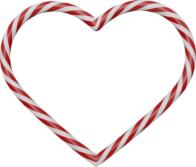 Plik wektorowy candy cane heart valentines day frame 3d w kształcie serca candy cane frame