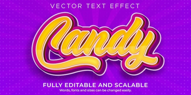 Plik wektorowy candy edytowalny efekt tekstowy i styl tekstu