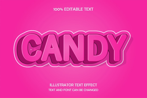 Candy, edytowalny efekt tekstowy wytłaczany w stylu gradientu