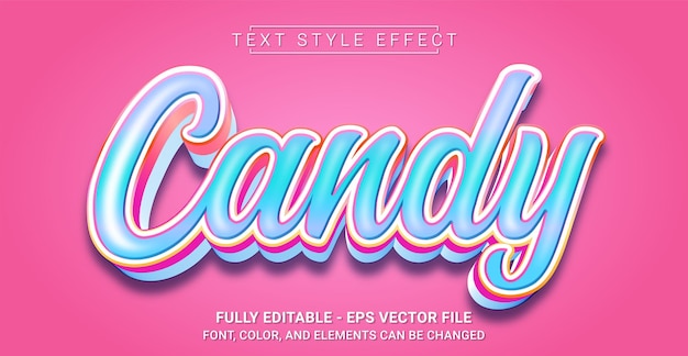 Candy Text Style Effect Edytowalny Szablon Tekstu Graficznego