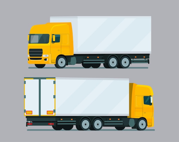 Cargo Truck Dwa Kąt Zestaw Ilustracji