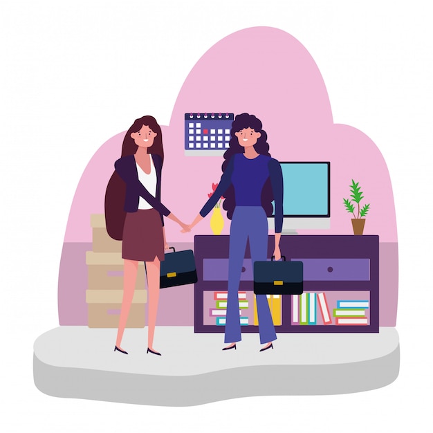 Cartoon avatar businesswomen