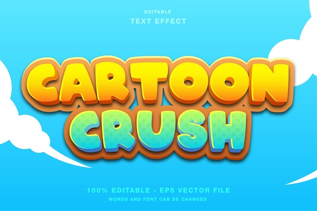 Cartoon Crush Edytowalny Efekt Tekstowy 3d W Stylu Cartoon