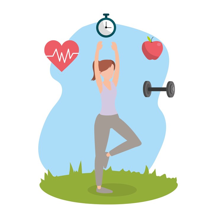 Wektor cartoon fitness zdrowia