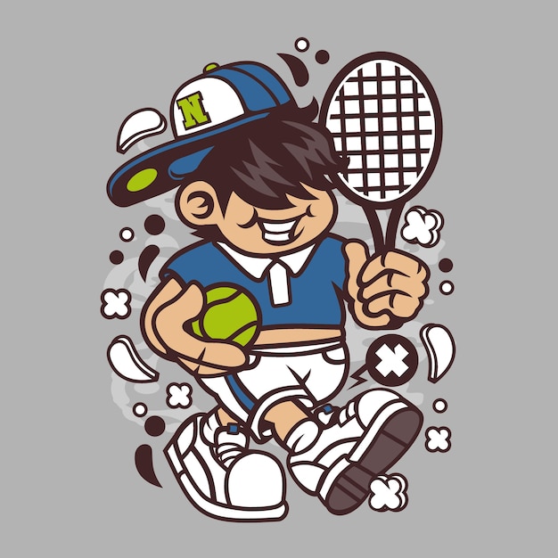 Cartoon Kid Tenis