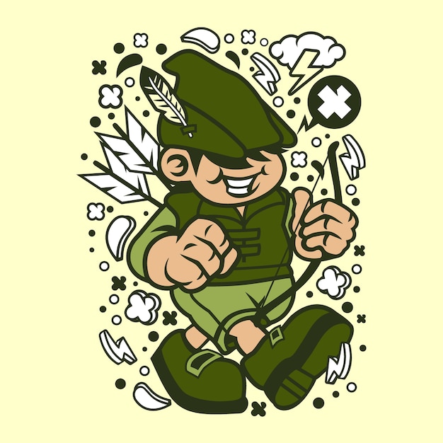 Cartoon Robin Hood Kid