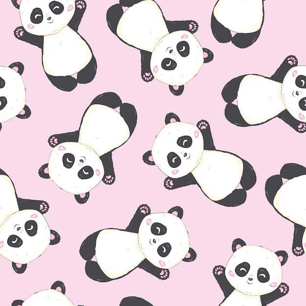 Cartoon Seamless Panda Pattern