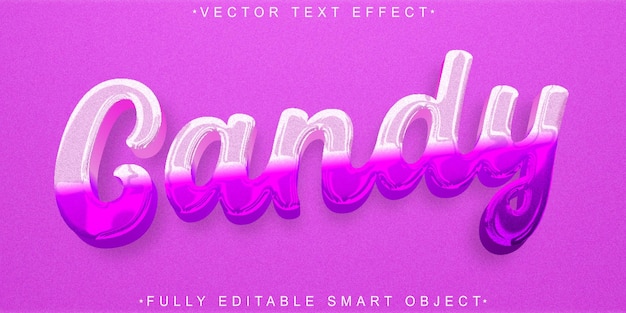 Cartoon Smooth Candy Vector W pełni edytowalny Smart Object Text Effect