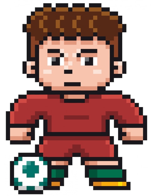 Cartoon Soccer Player - Pixel Design