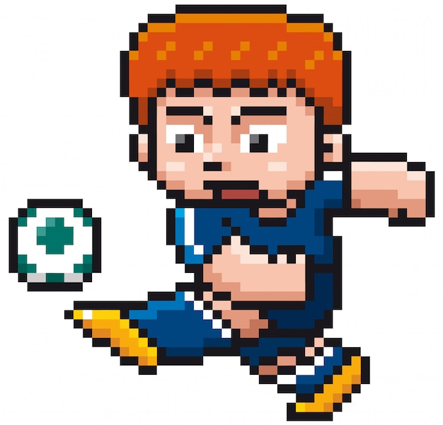 Cartoon Soccer Player - Pixel Design