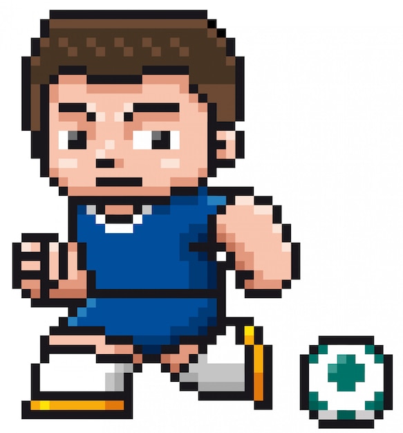 Cartoon Soccer Player - Pixel Design
