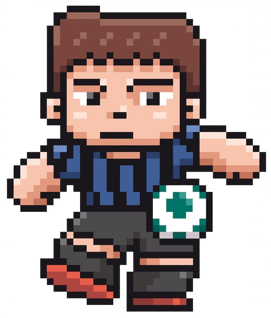 Cartoon Soccer Player - Pixel Design