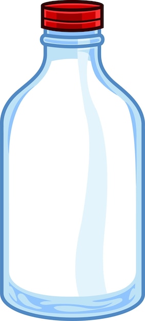 Cartoon świeżego Mleka W Butelce. Wektor Ręcznie Rysowane Ilustracja Na Przezroczystym Tle