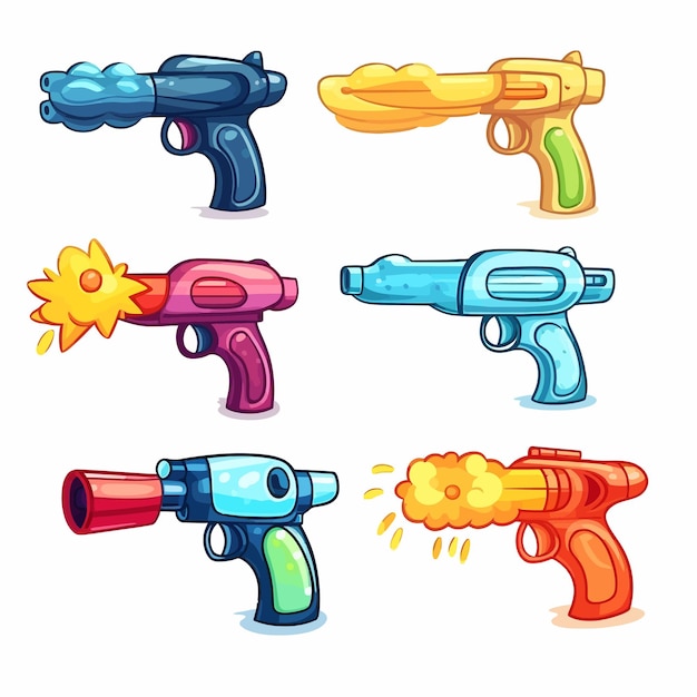 Plik wektorowy cartoon_water_gunkids_toy_weapons