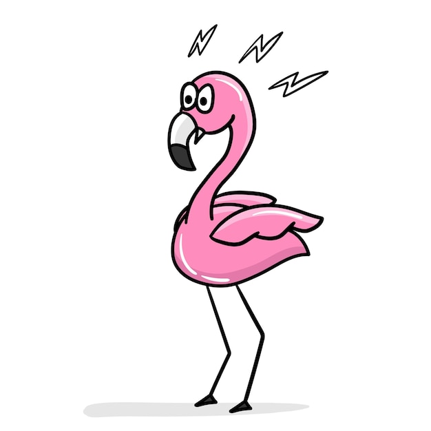 Cartoon zszokowany flaming flamingo Śliczne flamingi Emocje naklejki Niespodzianka