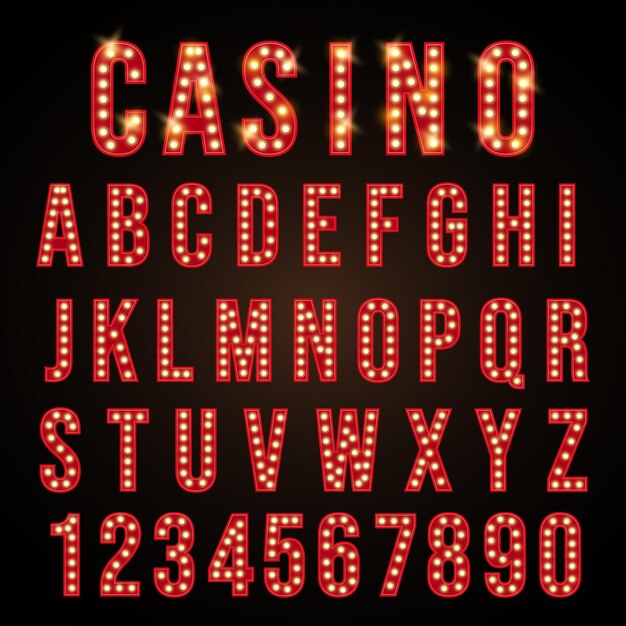 casino letter vintage czcionka alfabetu