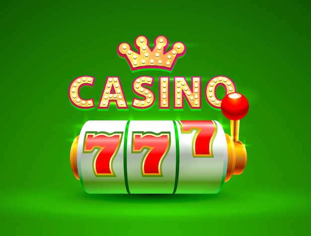 Plik wektorowy casino slots 777 jackpot w kasynie, nowoczesne jasne złoto. ilustracja wektorowa