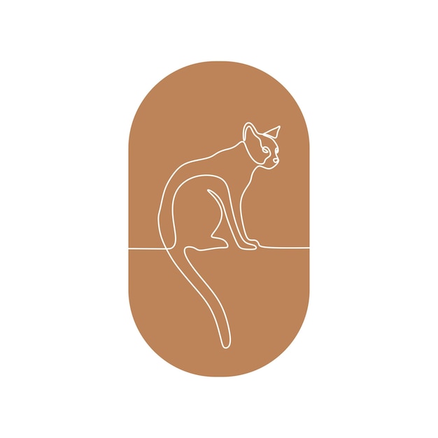 Cat Oneline ciągła pojedyncza linia wektor sztuki