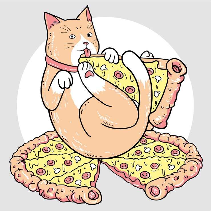 Wektor cat pizza