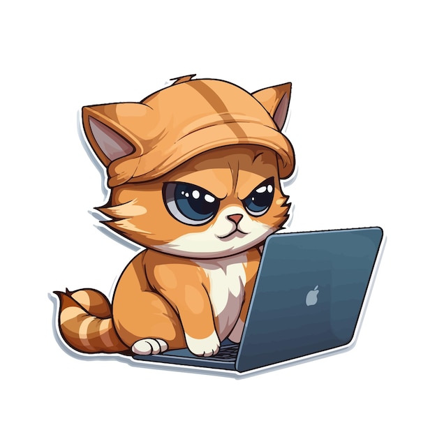 Cat_working_on_phone_sticker