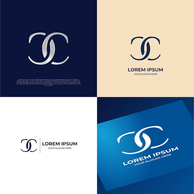 Plik wektorowy cc initial lettering modern luxury logo template for business