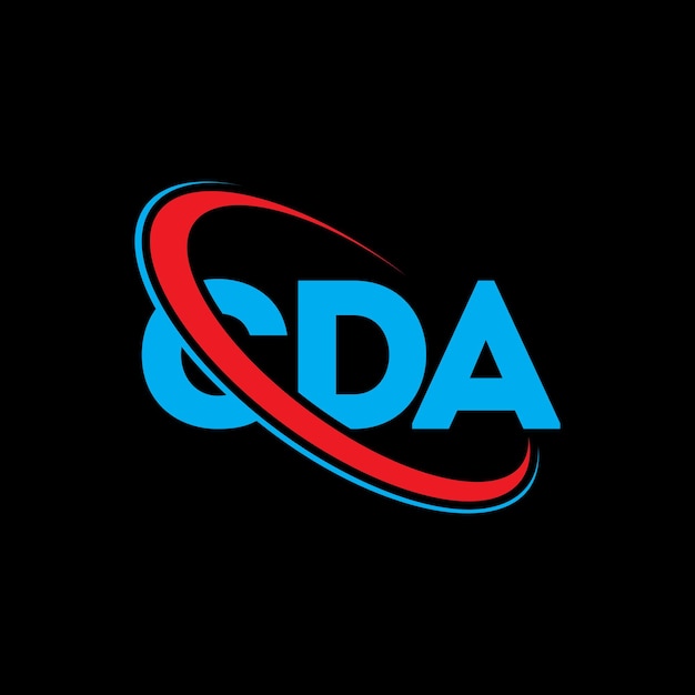 CDA logo CDA letter CDA letter logo design inicjały CDA logo powiązane z okręgiem i dużymi literami monogram logo CDA typografia dla firmy technologicznej i marki nieruchomości