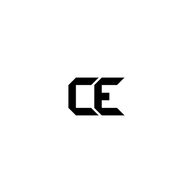 Ce Monogram Logo Design List Tekst Nazwa Symbol Monochromatyczne Logotyp Alfabet Znak Proste Logo