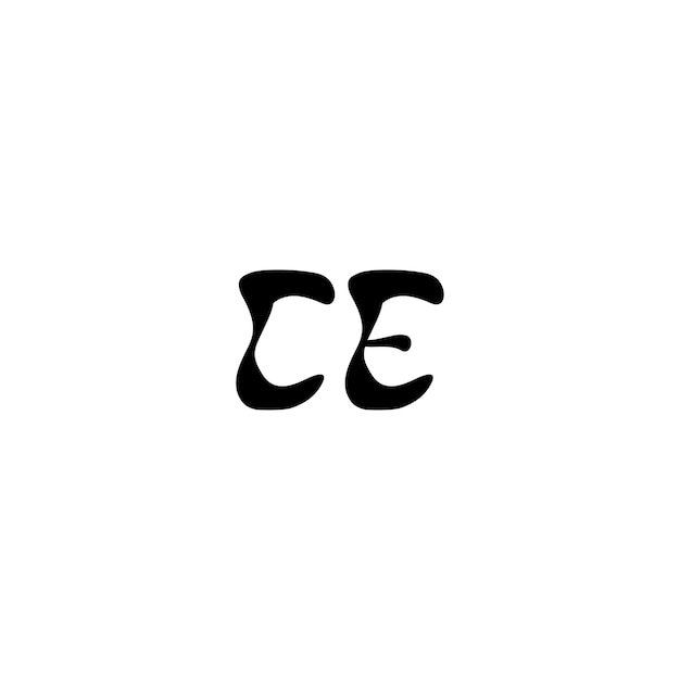 Plik wektorowy ce monogram logo design list tekst nazwa symbol monochromatyczne logotyp alfabet znak proste logo