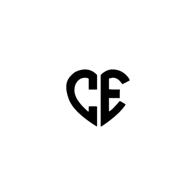 Ce Monogram Logo Design List Tekst Nazwa Symbol Monochromatyczne Logotyp Alfabet Znak Proste Logo