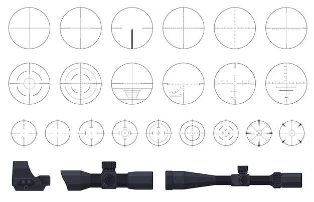 Plik wektorowy celowniki snajperskie środki do kontemplacji i solidny strzał w cel ilustracja wektora