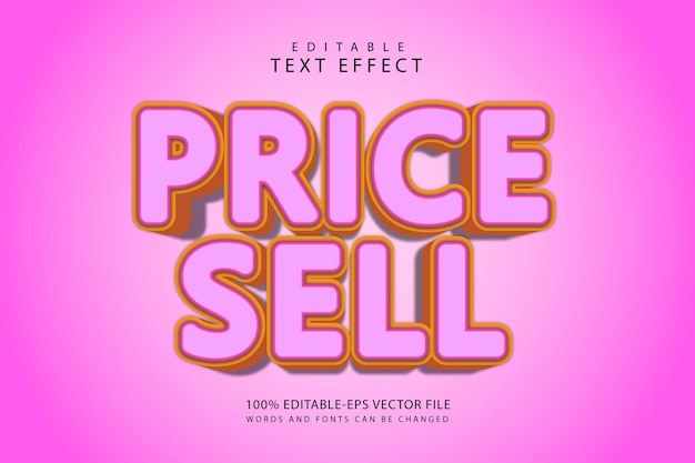 Cena Sprzedaży Edytowalny Efekt Tekstowy 3 Wymiarowy Tłoczenie W Nowoczesnym Stylu