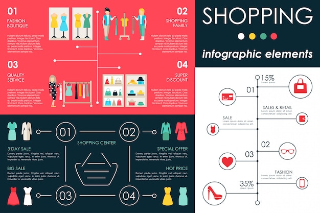 Plik wektorowy centrum handlowe infographic sieć wektor ilustracja