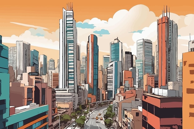 Plik wektorowy centrum miasta sao paulo brazylia ilustracja