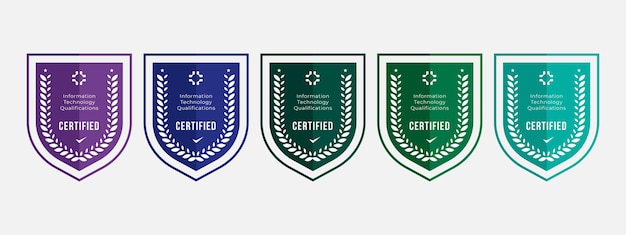 Certyfikowana Technologia Informacyjna Odznaki Z Kształtem Tarczy I Projektem Elementu Wieńca