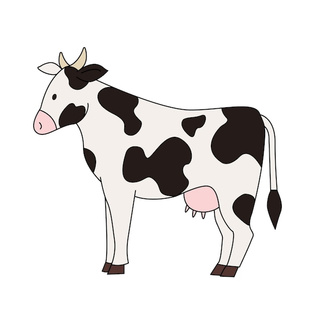 Plik wektorowy cętkowany realistyczna krowa odizolowywająca na białym tle wektorowa ilustracja zwierzę hodowlane