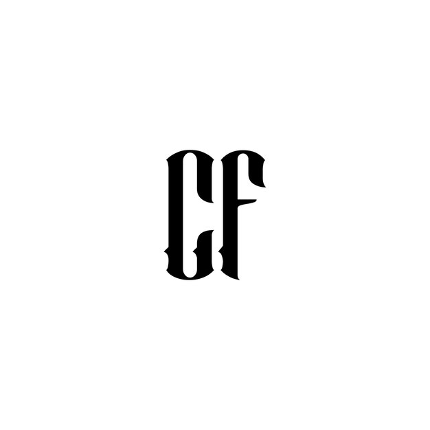 Cf Monogram Logo Projekt Litera Tekst Nazwa Symbol Monochromatyczny Logotyp Znak Alfabetu Proste Logo