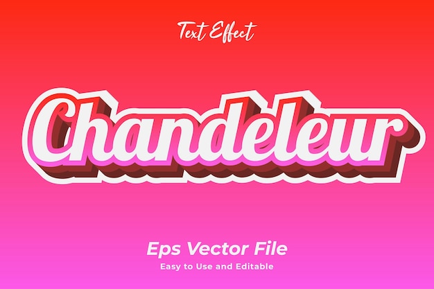 Chandeleur Text Effect łatwy W Użyciu I Edytowalny Wektor Premium