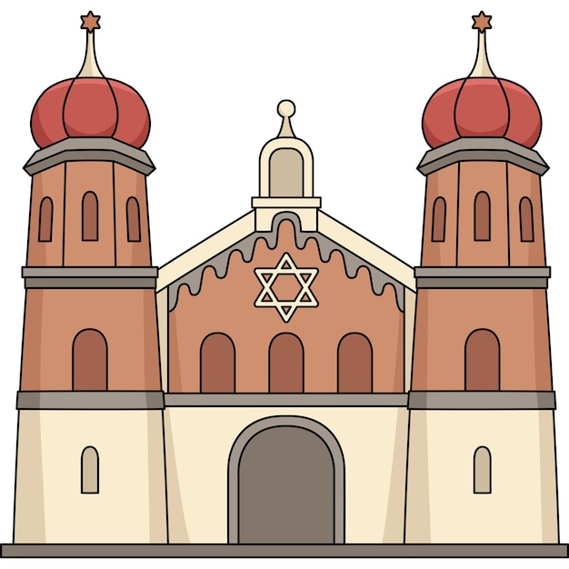 Plik wektorowy chanuka żydowski kościół kreskówka kolorowe clipart