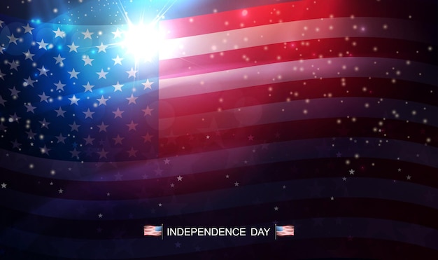 Chaotyczny sztandar z elementami flagi USA, narodowego symbolu Ameryki