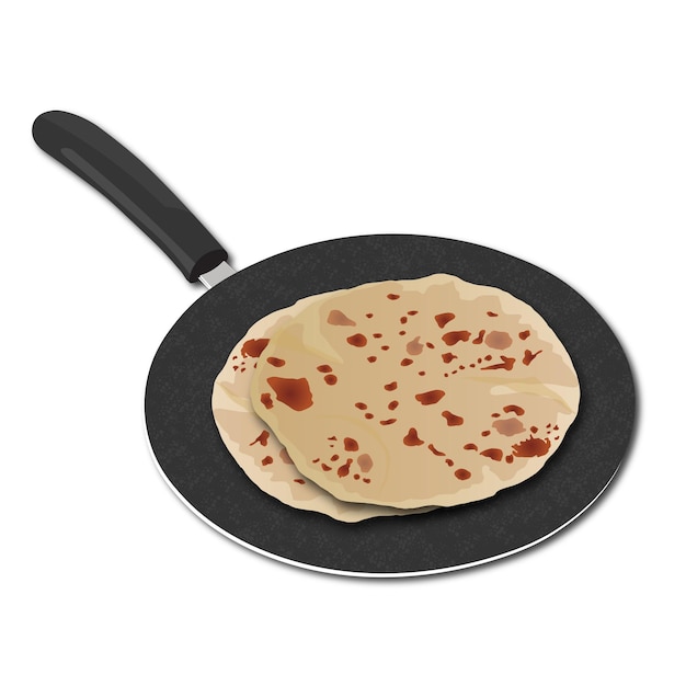 Plik wektorowy chapathi roti w tawa