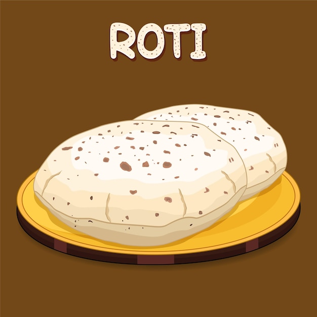 Plik wektorowy chapati indian roti chleb wektor