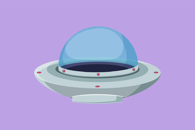 Plik wektorowy charakter płaski rysunek stylizowane ufo samolot zabawki logo ikona etykieta symbol koncepcja projektu ufo z kolekcji astronomii ładni astronauci latający na statku kosmicznym ufo ilustracja kreskówka projekt wektor