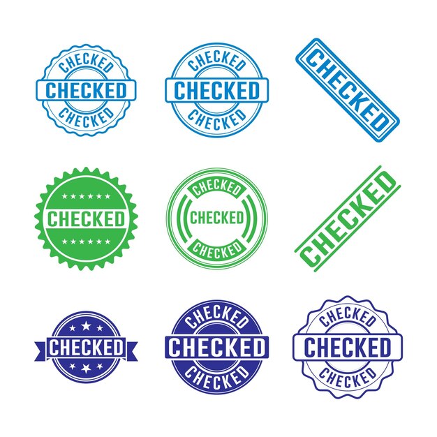 checked stamp graphic design vector element templates simple and modern