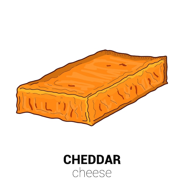 Cheddar Krowa Ser Kolorowy Ilustracja Wektorowa