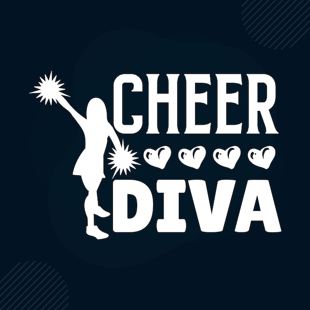 Cheer Diva Ręka Napis Premium Wektorów