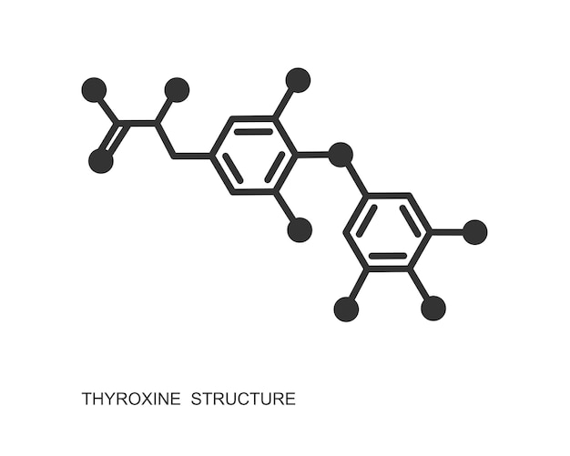 Chemiczna Struktura Molekularna Tyroksyny. Główny Endogenny Hormon Wydzielany Przez Tarczycę